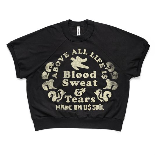 "ABOVE ALL LIFE IS" HYBIRD T (DISTRESSED) CREAM