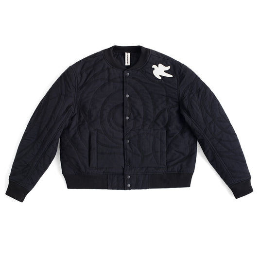 A STUDY: "LINES"" Quilted Varsity Jacket